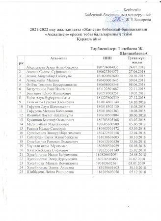 "Ақжелкен" ересек тобы