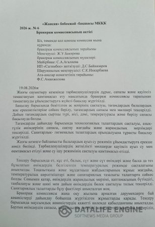 №6 Бракераж комиссиясының актісі